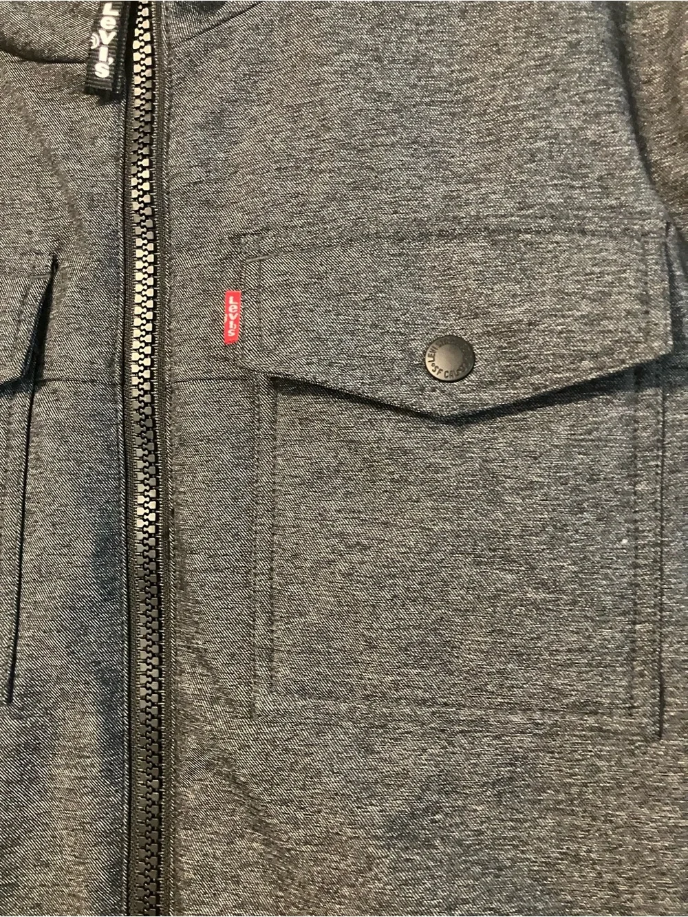 Levi's Softshell Sherpa-Lined Hooded Gray Performance Jacket Mens Sz S  New!